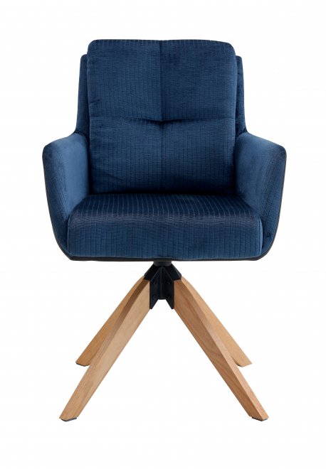 Стул деревянный крутящийся Gustav DC23069A синий / бук