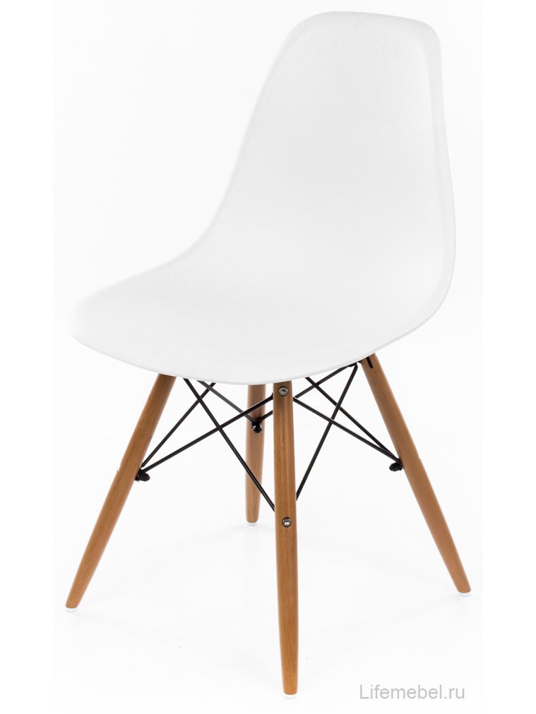 Стул Eames PC-015 белый / деревянный каркас