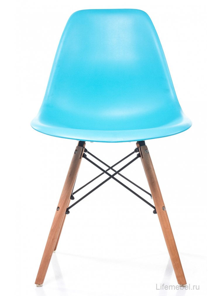 Стул Eames бирюзовый / деревянный каркас