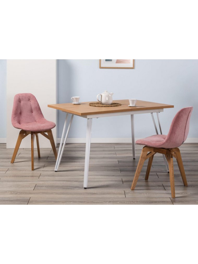 Деревянный стул Eames lite розовый / натуральный бук