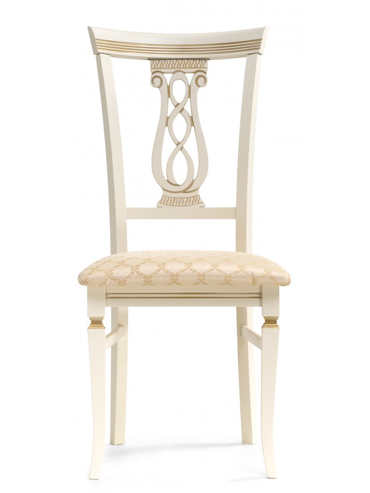 Деревянный стул Флавиан слоновая кость / золото