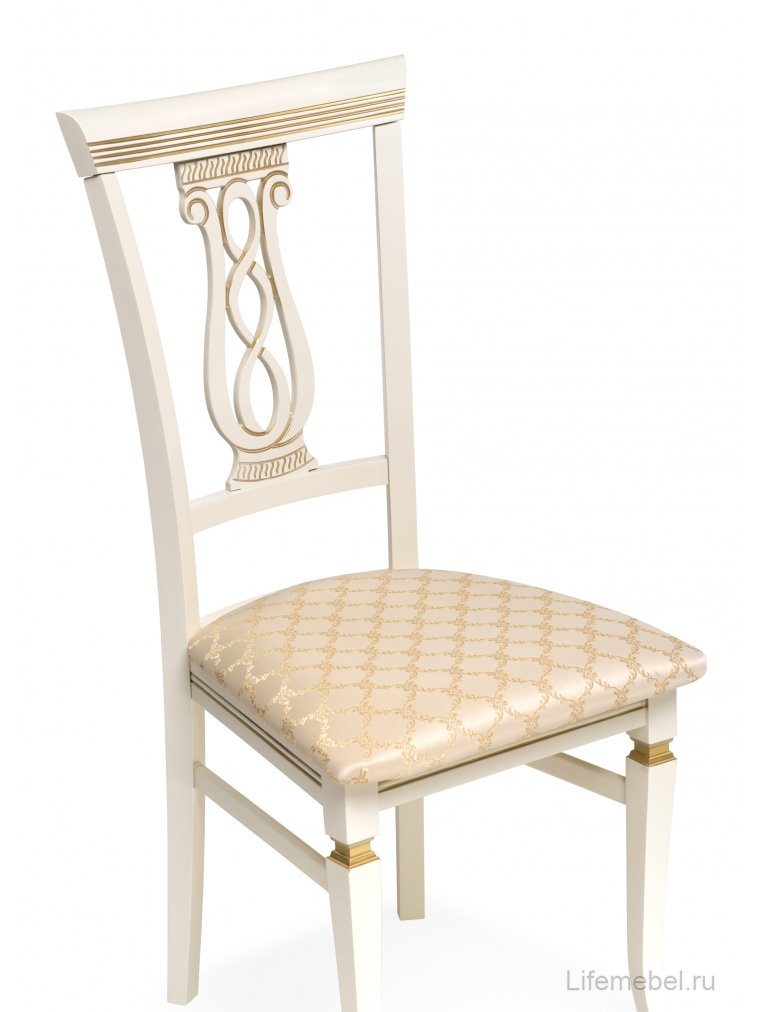 Деревянный стул Флавиан слоновая кость / золото