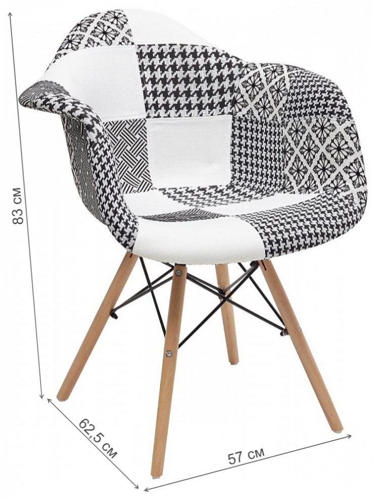 Стул Folk-1002 Patchwork-BW