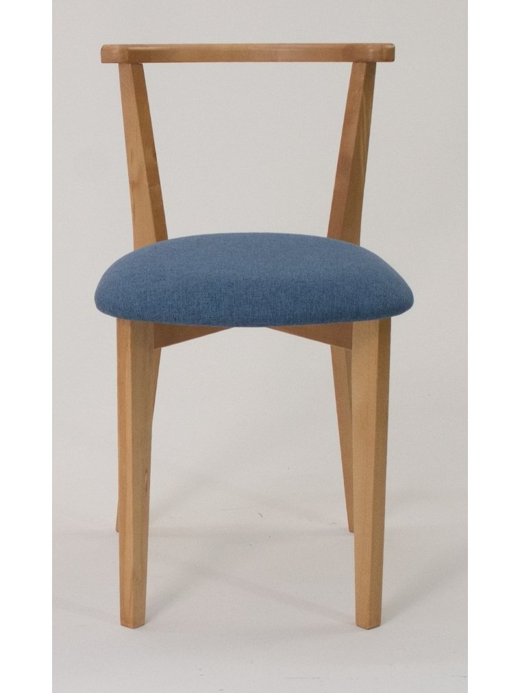 Деревянный стул Франк натуральное дерево / синий