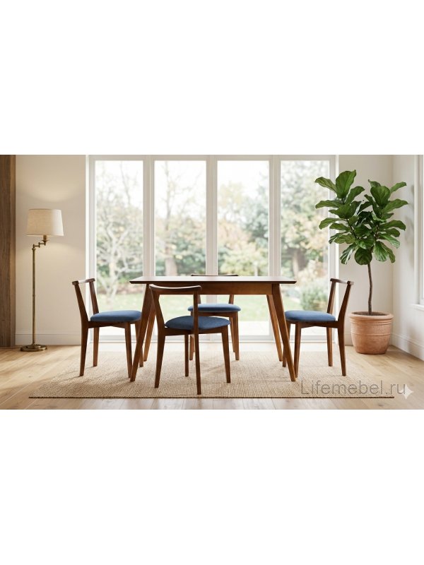 Деревянный стул Франк орех синий