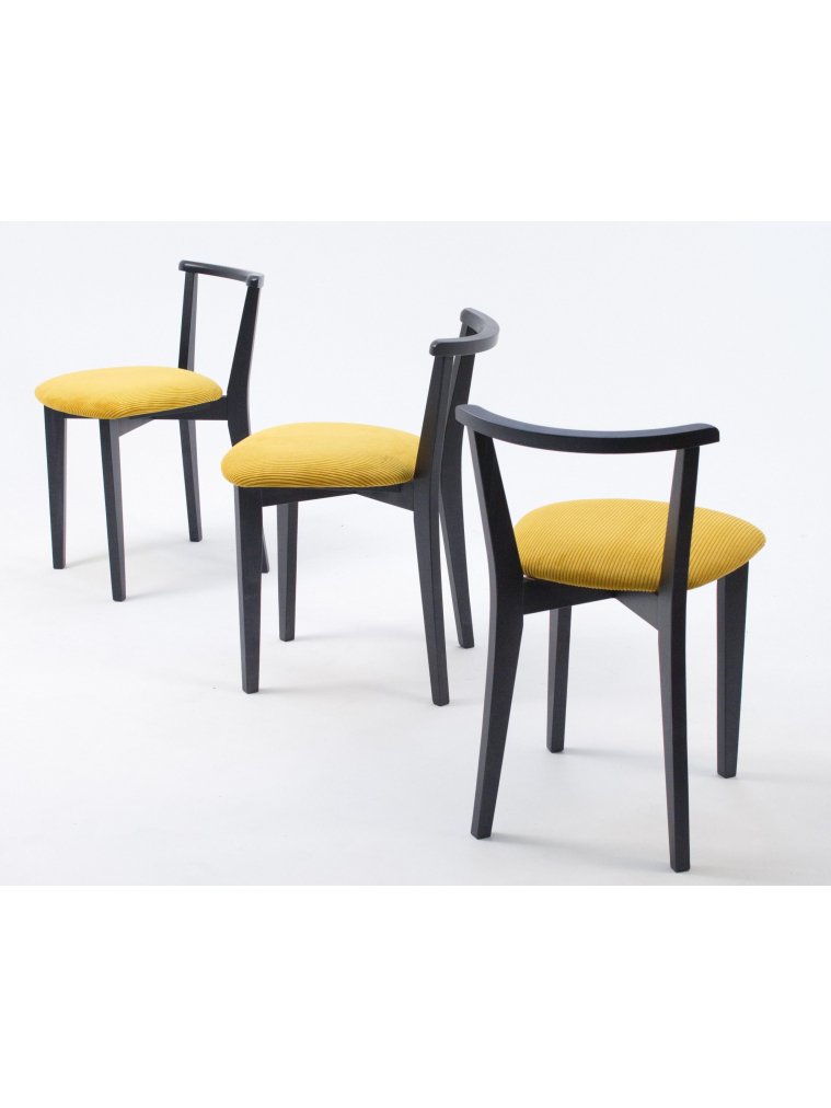 Деревянный стул Франк ПМ черный / желтый