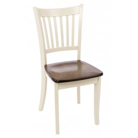 Стул Jin D-86 cream / walnut wooden seat