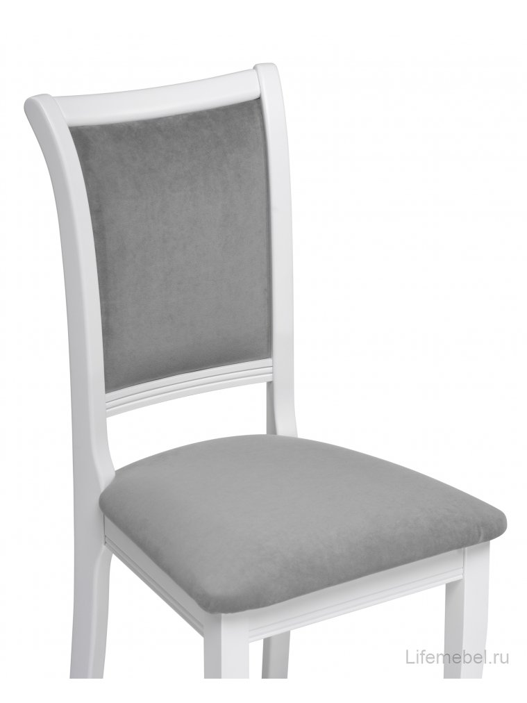 Деревянный стул Корнелл серый велюр / белый