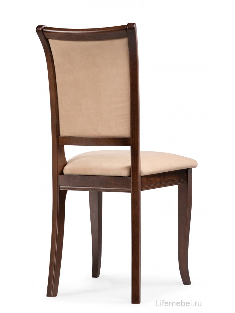 Деревянный стул Корнелл бежевый велюр / орех темный
