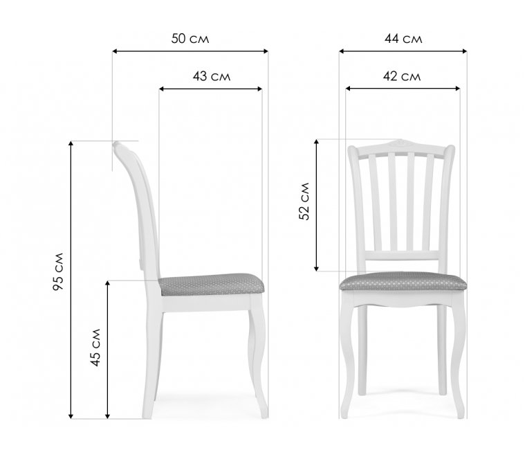 Деревянный стул Виньетта белый / лайн белый люкс