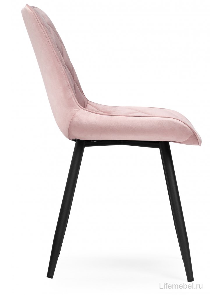 Комплект из "МР Стул Баодин К б/к розовый (velutto 37) / черный каркас , 4 шт"
