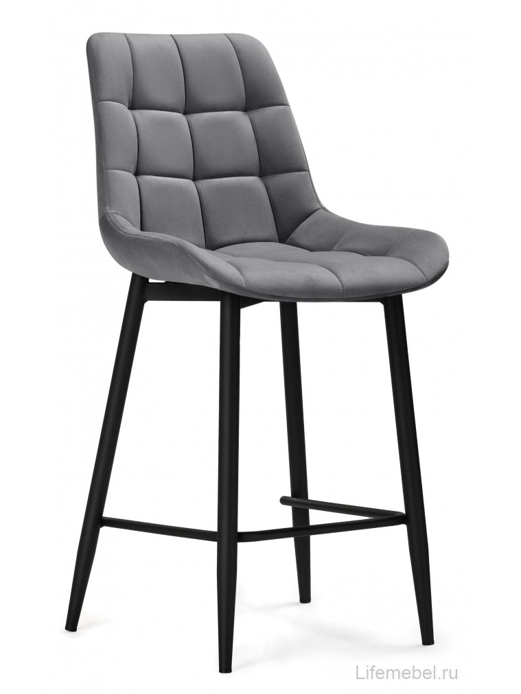 Комплект стульев полубарных крутящихся Форт 2 шт темно-серый / черный