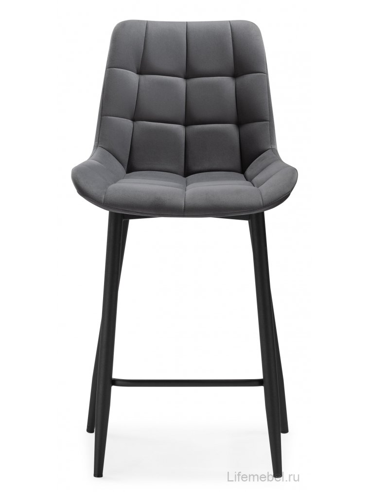 Комплект стульев полубарных Стронг 2 шт темно-серый / черный