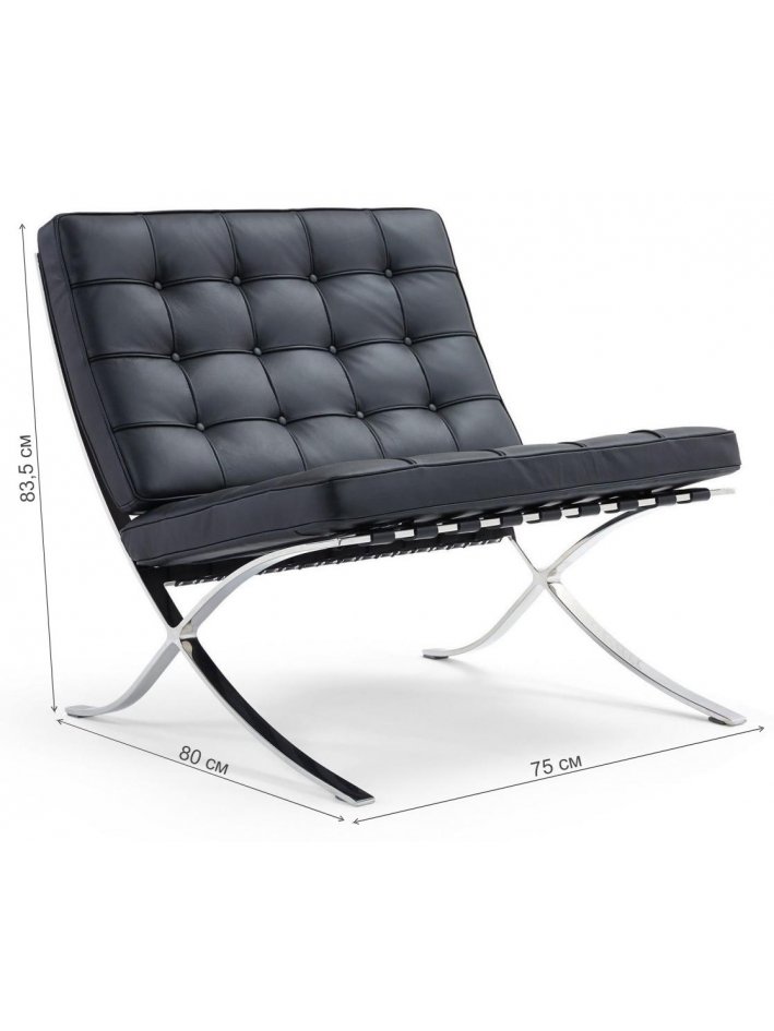 Кресло Barcelona chair чёрное