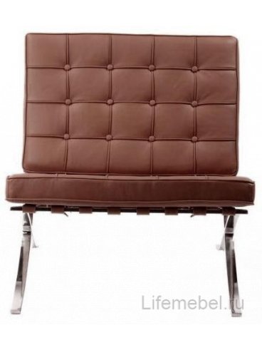 Кресло Barcelona chair коньячное