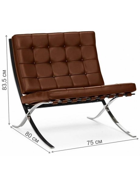 Кресло Barcelona chair коньячное