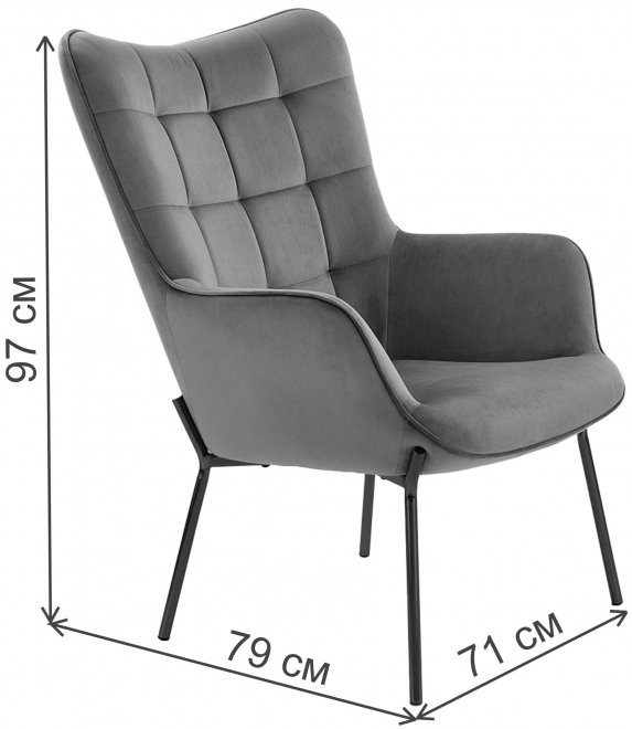 Кресло Castel 2 черный / золотой