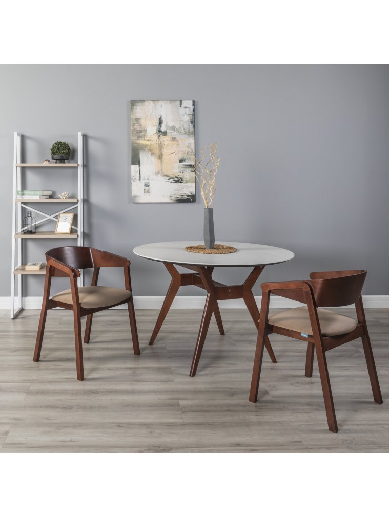Кресло Dalia beige / темный орех