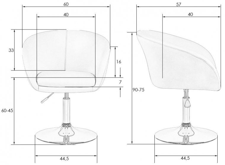 Кресло Edison Black серый велюр 1922-19