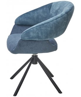 Стул-кресло Ember 360 поворотное 7525-56 синий велюр / enjoy-315 синий / черный