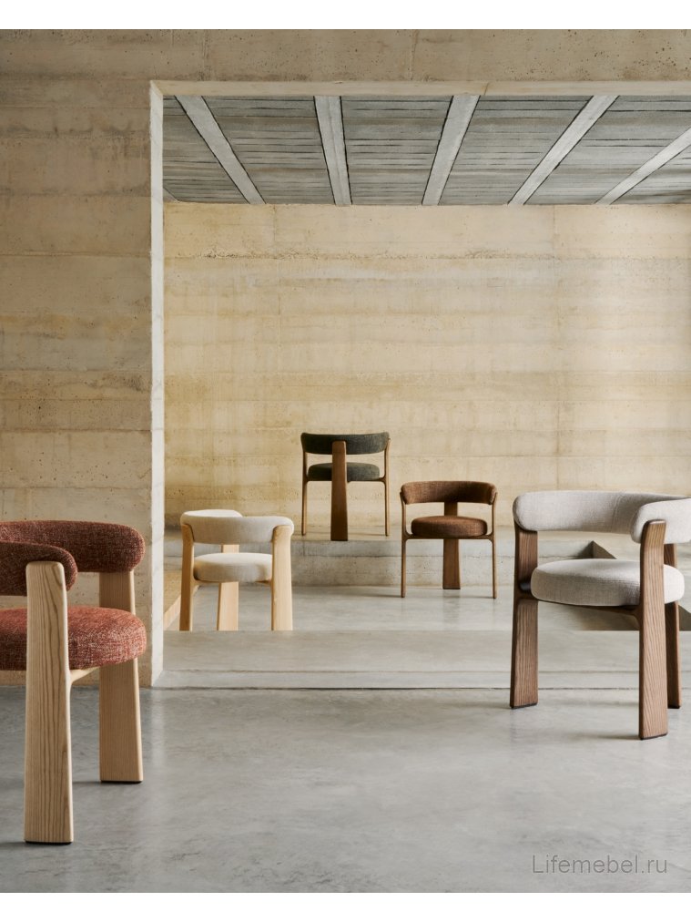 Кресло Granite бежевое / орех