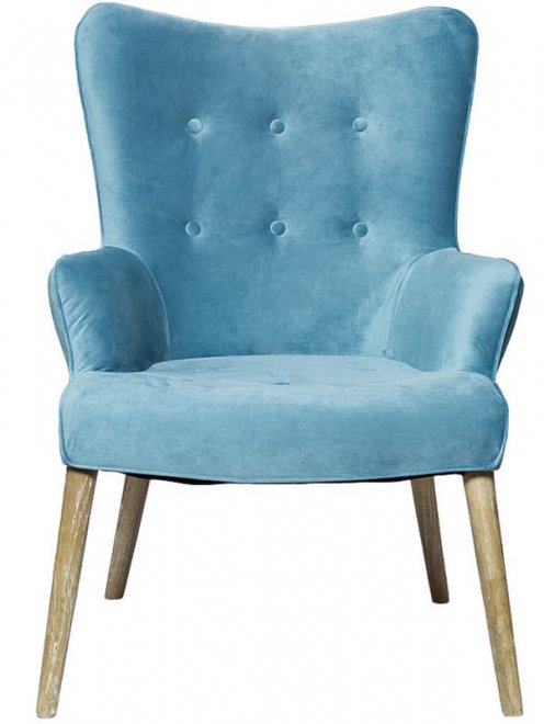 Кресло HD2203282KD-BP велюровое бирюзовое 
