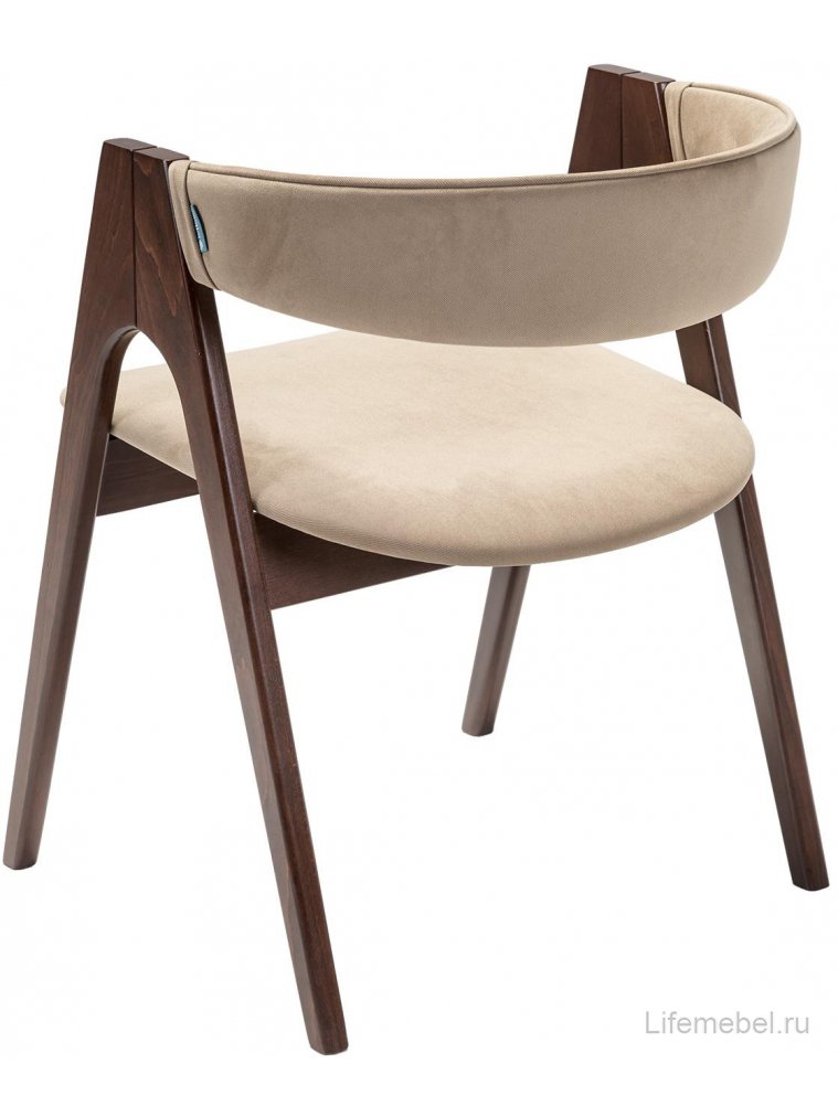 Кресло Kaede beige / темный орех