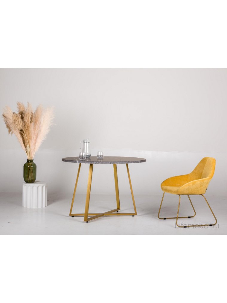 Кресло Kent желтое / линк золото