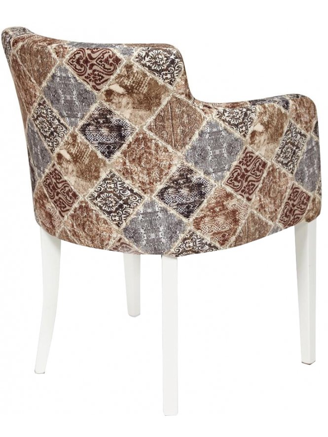 Кресло Knez ткань бежево-серая / белый