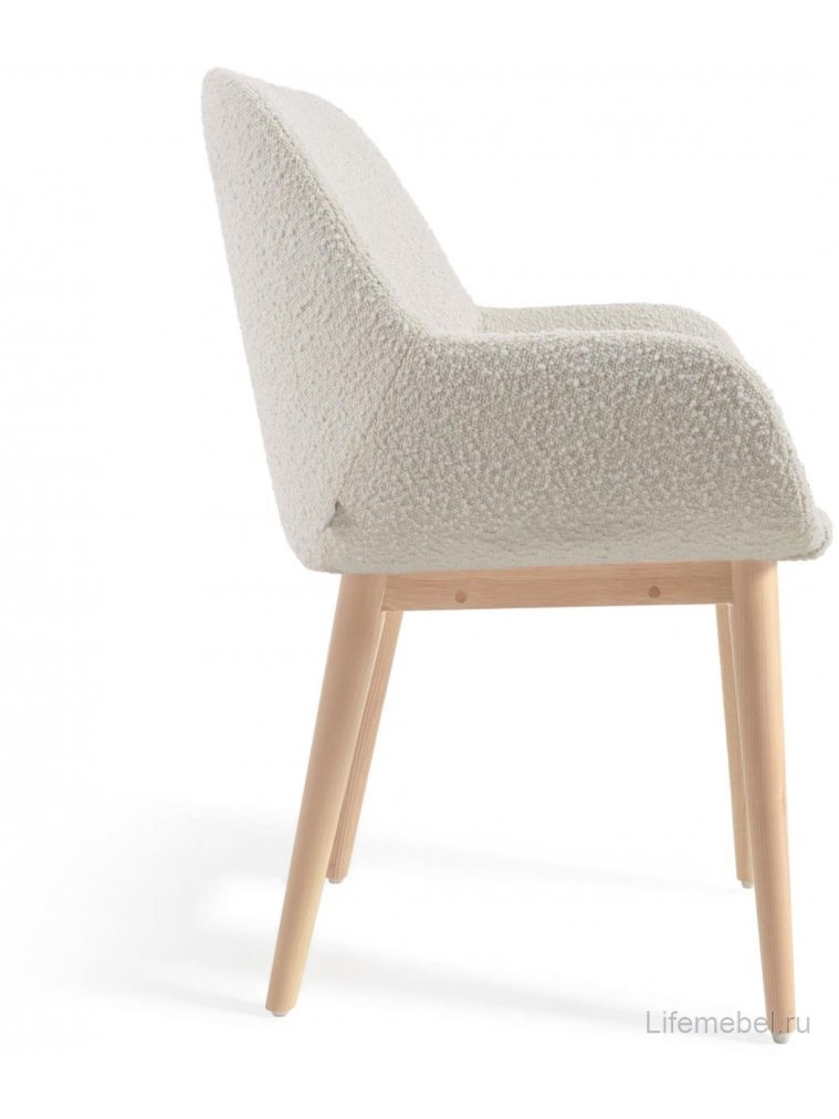 Кресло Konna белое / натуральное