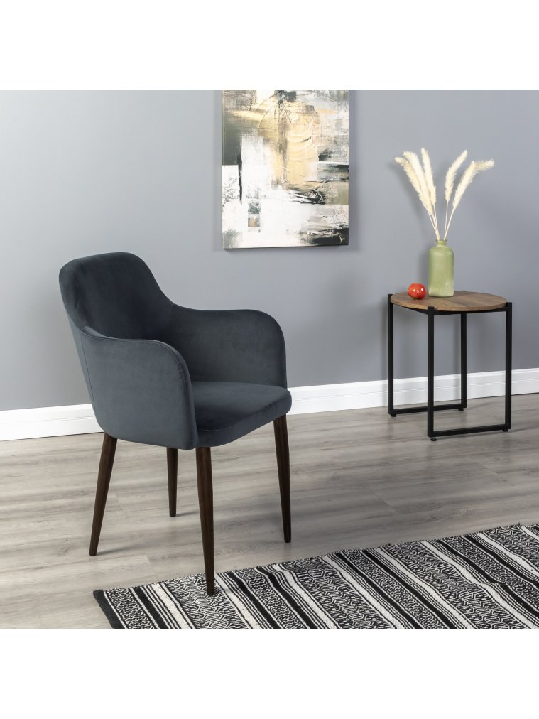 Кресло Ledger grey / темный орех