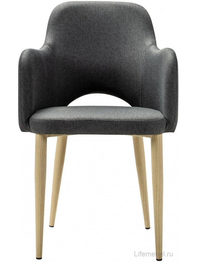 Кресло Ledger темно-серое / натуральный дуб