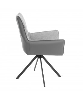 Стул-кресло Murano светло-серый / графит
