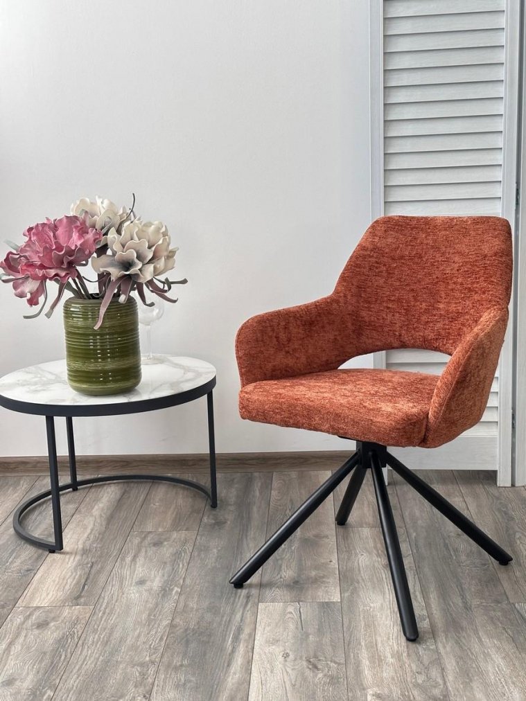 Кресло Nuri 180 поворотное 3018-09 терракотовый шенилл / черный