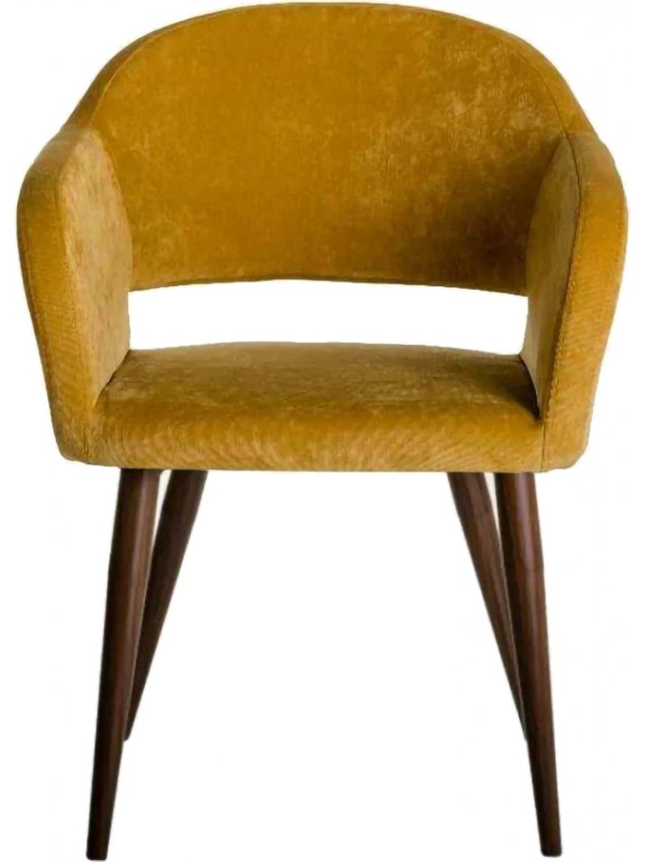 Кресло Oscar желтое / темный орех