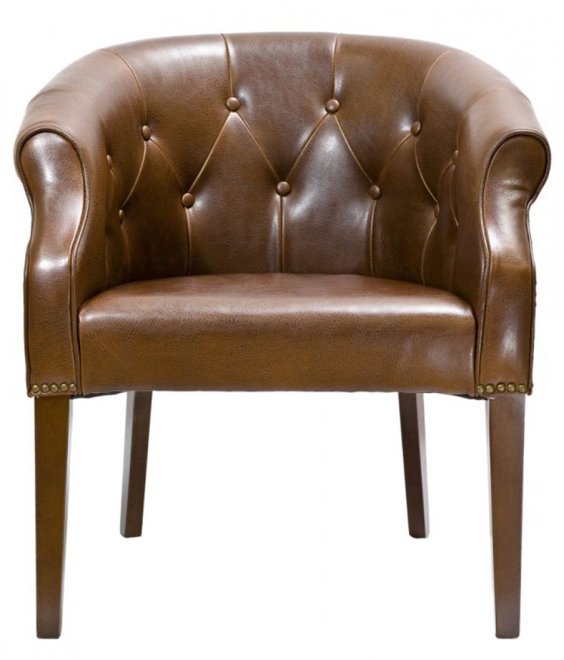 Кресло PJC347-PJ044 кожаное коричневое