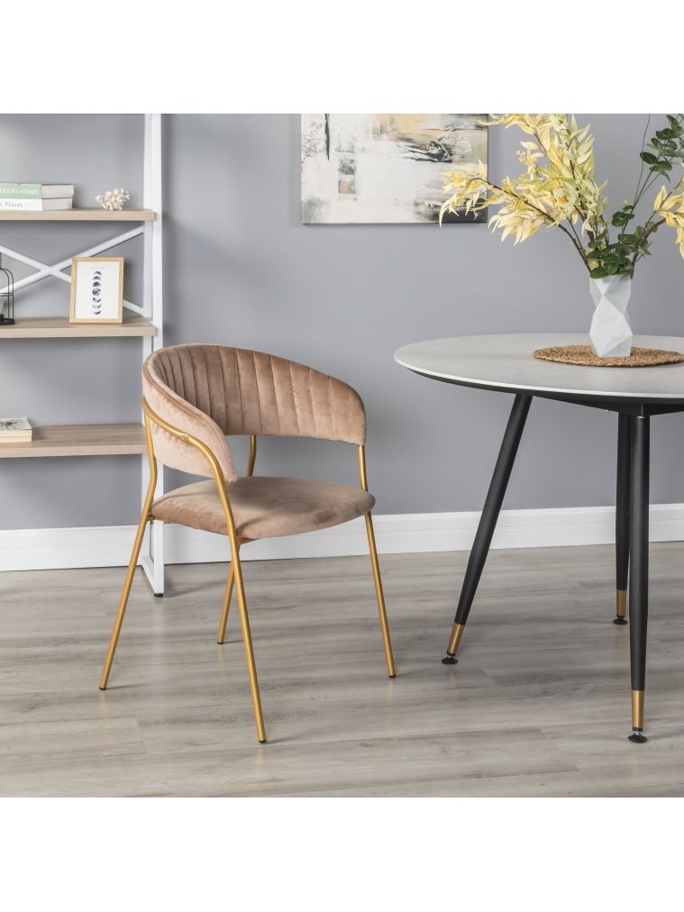 Кресло Portman бежевое / gold