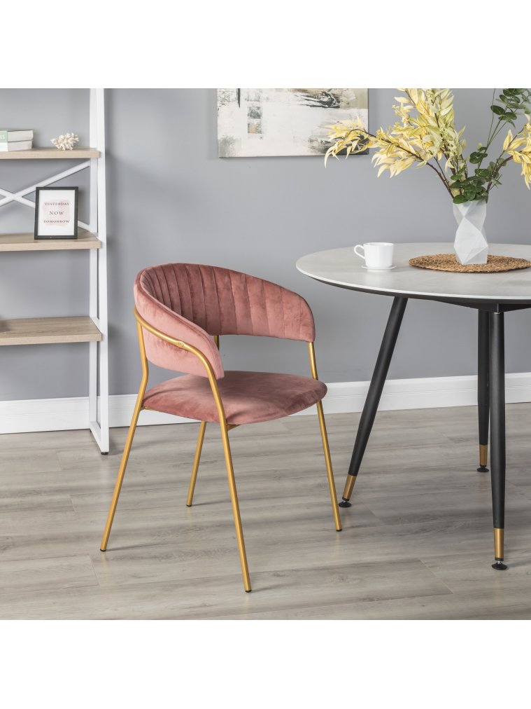 Кресло Portman розовое / gold