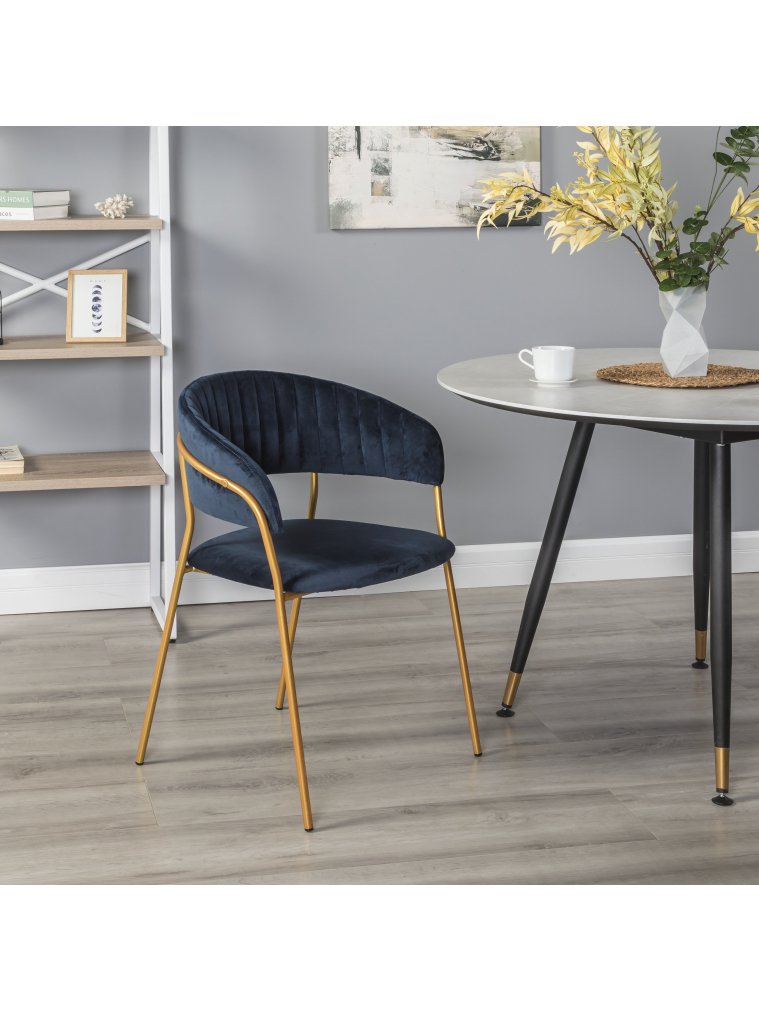 Кресло Portman синее / gold