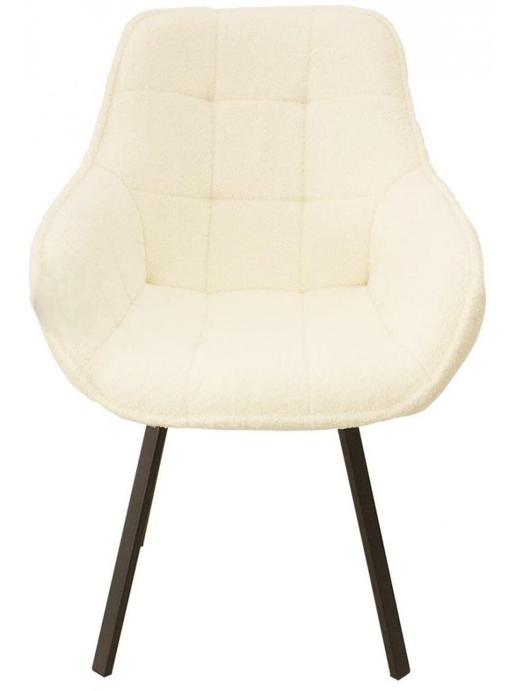 Кресло поворотное Арнем букле белый / черный каркас