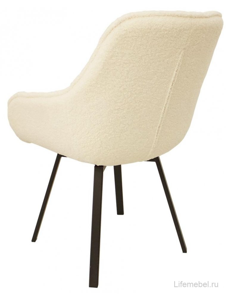 Кресло поворотное Арнем букле белый / черный каркас