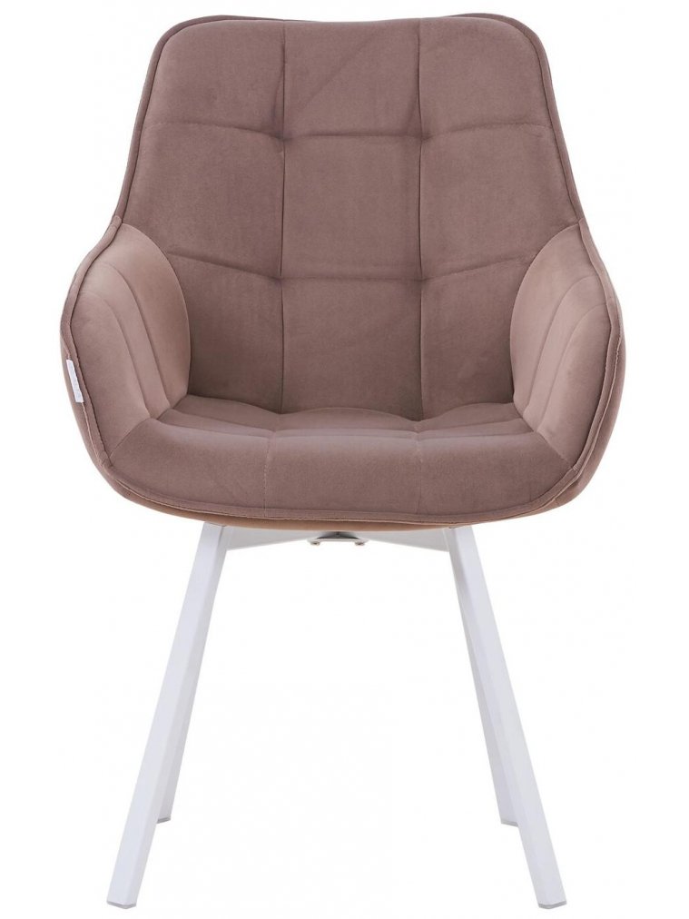 Кресло поворотное Арнем велюр какао / белый каркас