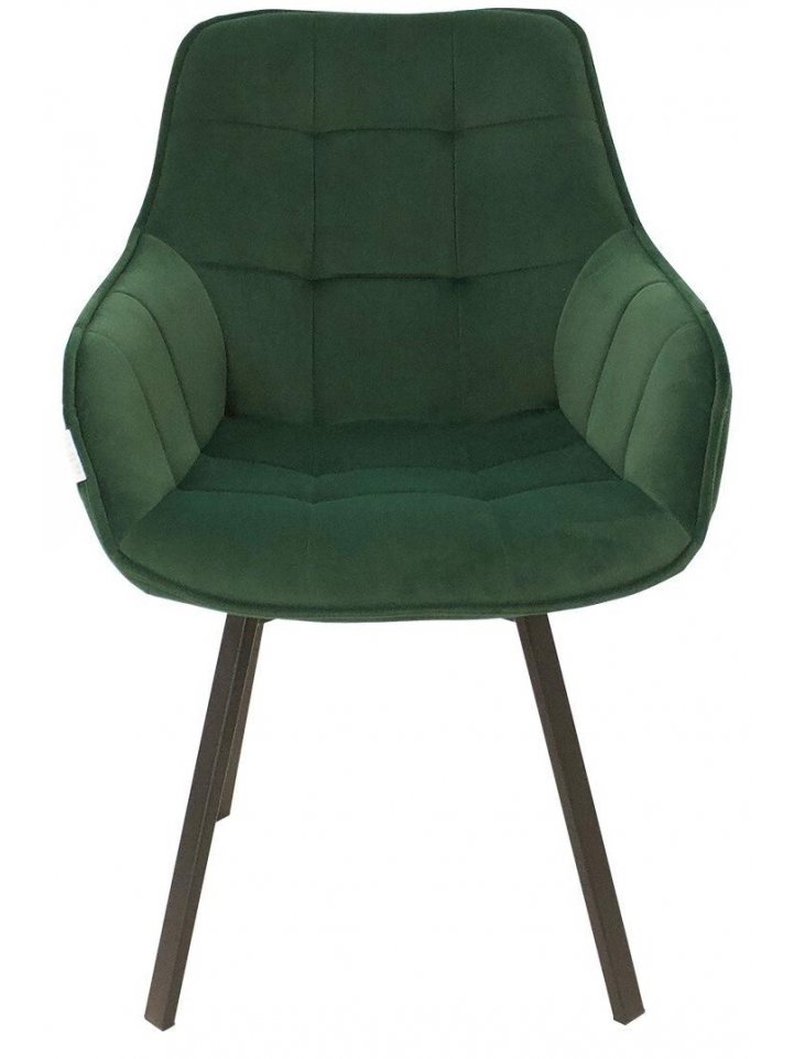 Кресло поворотное Арнем велюр зеленый / черный каркас