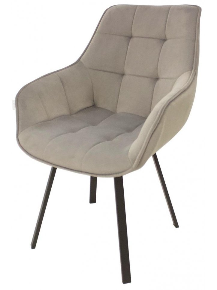 Кресло поворотное Арнем замша латте / черный каркас