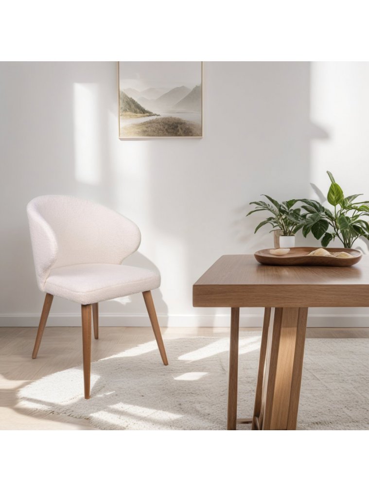 Кресло Ariel белое / бук натуральный