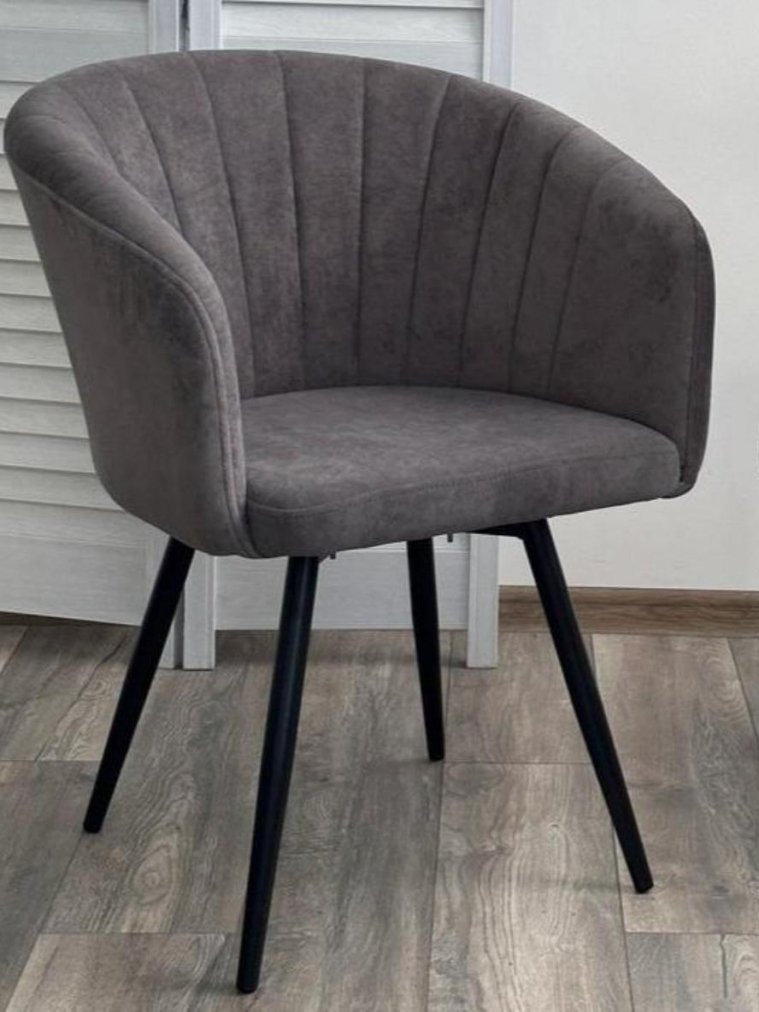 Кресло Runa 360 поворотное b28 темнор-серый велюр / черный