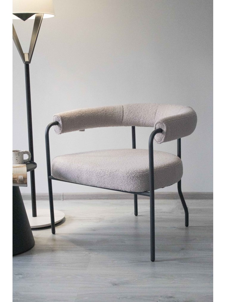 Кресло SHT-AMS120 букле светло-серый / антрацит