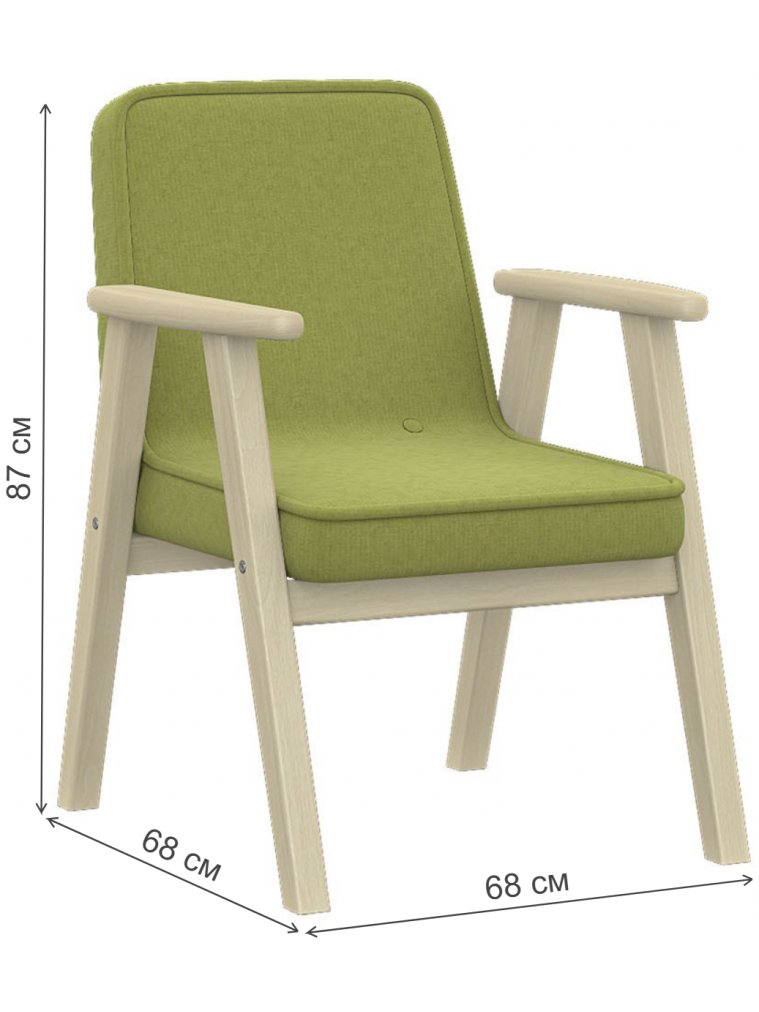 Кресло Сканди микровелюр зеленый