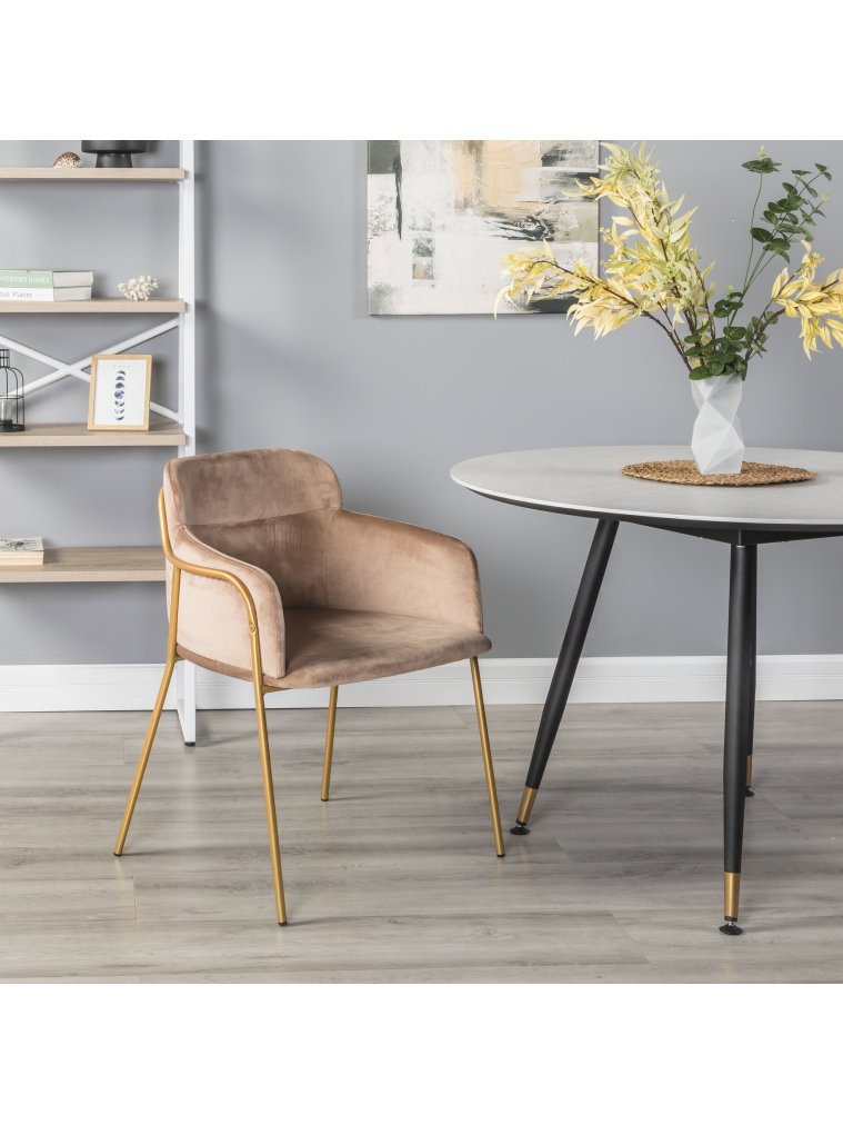 Кресло Strike бежевое / gold