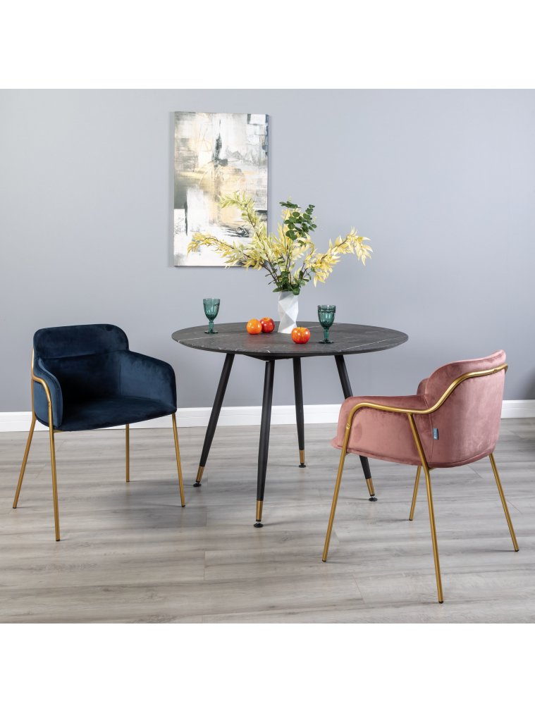 Кресло Strike синее / gold